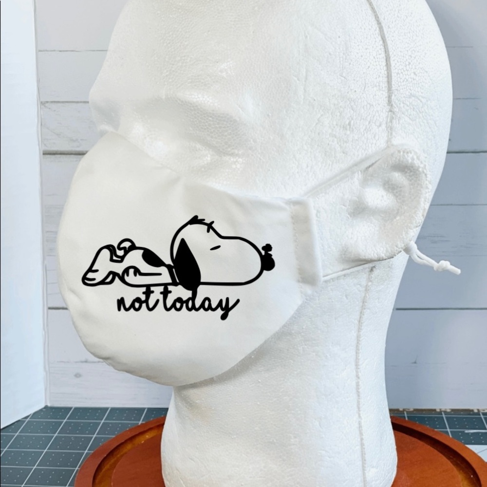 Snoopy face mask not today